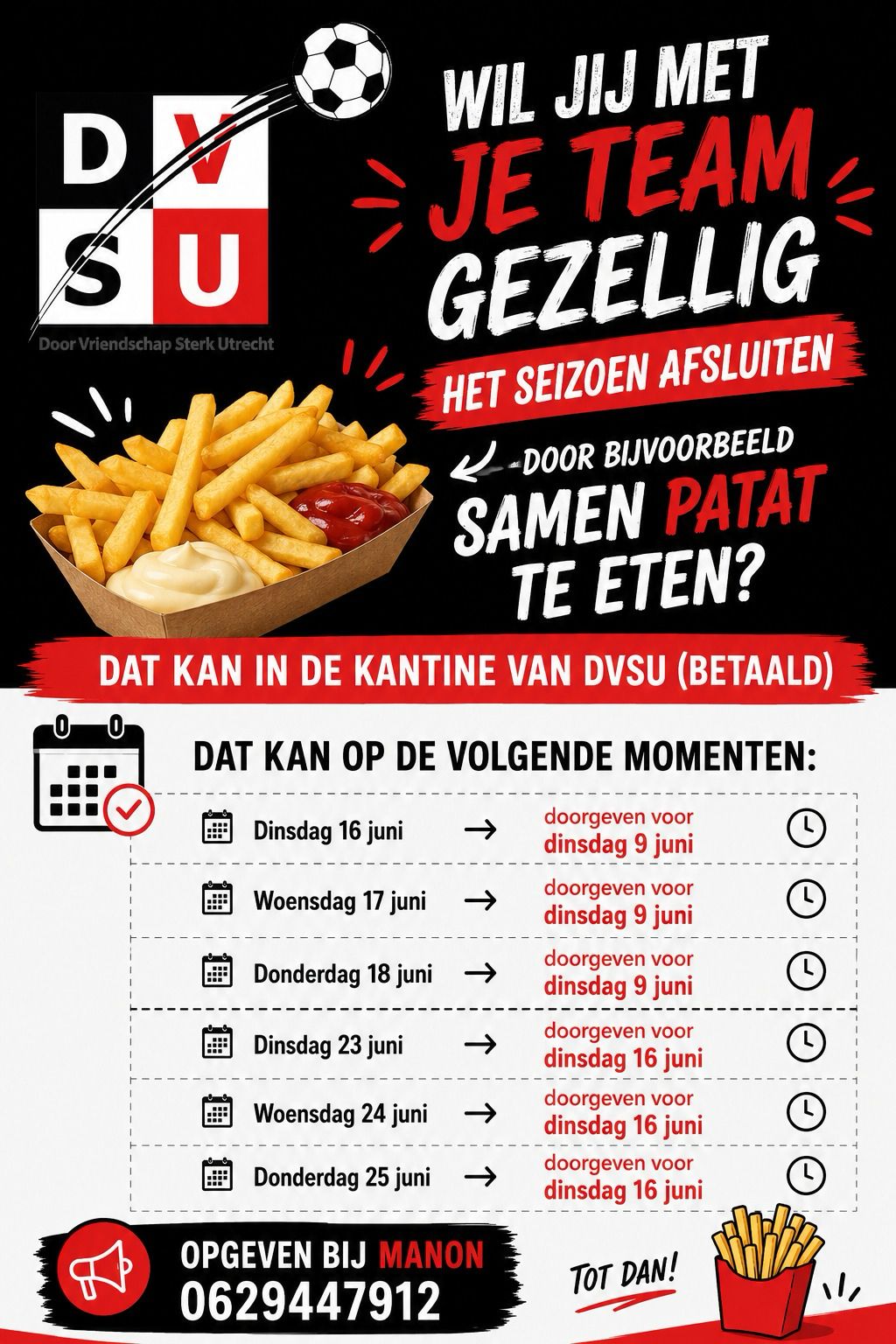 Informatie over het einde van het seizoen